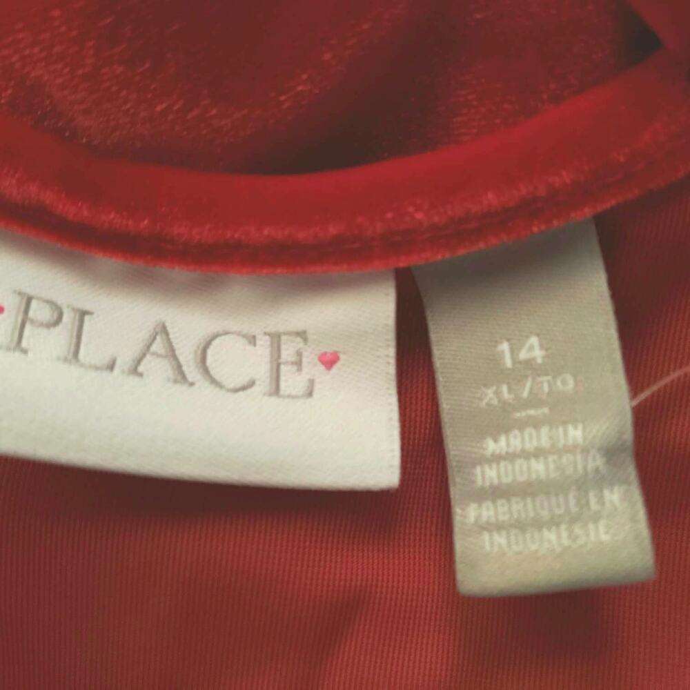 Childrens Place Girls XL 14 Red Velvet Cross Back Dress Fit & Flare - Picture 3 of 3